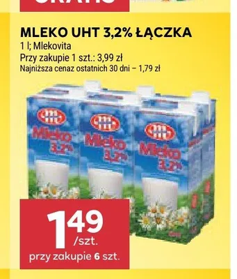 Mleko UHT 3,2% Łączka promocja w Stokrotka