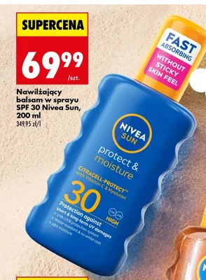 Nawilżający spray do opalania spf 20 Nivea sun protect & moisture promocja w Biedronka
