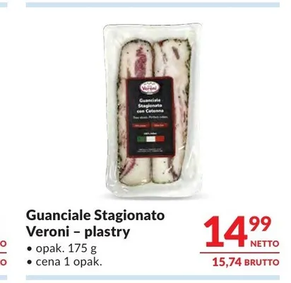 Guanciale Stagionato Veroni plastry promocja w Makro