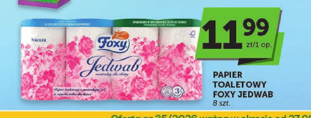 Papier toaletowy Foxy Jedwab promocja w Groszek