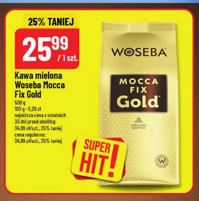 Kawa mielona Woseba Mocca Fix Gold promocja w POLOmarket