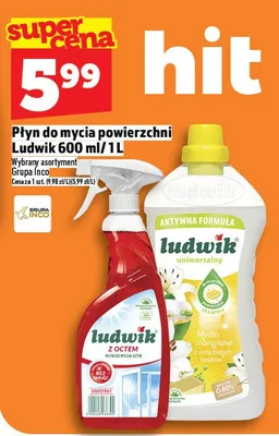 Płyn do mycia powierzchni Ludwik 600 ml promocja w TOPAZ