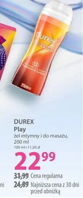 Żel intymny i do masażu DUREX Play promocja w Hebe