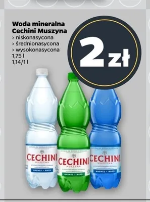 Woda mineralna niskonasycona Cechini Muszyna promocja w Netto