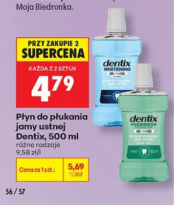 Płyn do płukania jamy ustnej Dentix Whitening promocja w Biedronka