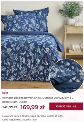 Komplet pościeli bawełnianej home&you Muschella 200x220 cm z 2 poszewkami 70x80 cm promocja w home&you
