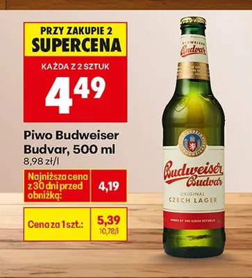 Piwo Budweiser Budvar 500 ml promocja w Biedronka