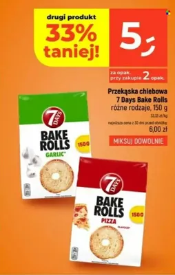 Przekąska chlebowa 7 Days Bake Rolls promocja w Dealz
