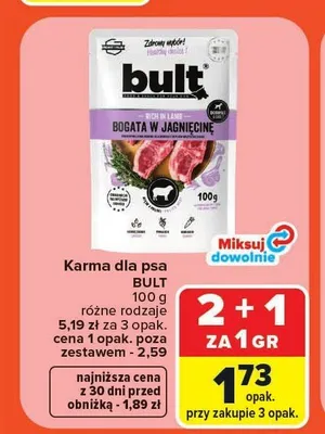 Karma dla psa Bult bogata w jagnięcinę promocja w Carrefour