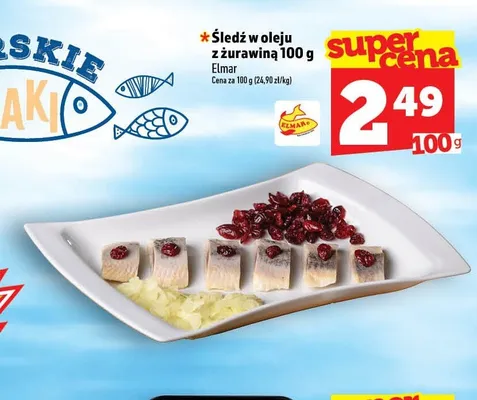 Śledź w oleju z żurawiną Elmar promocja w TOPAZ