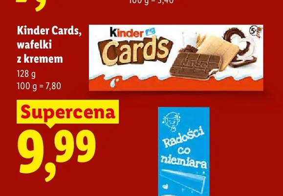 Wafelki z kremem Kinder Cards promocja w Lidl