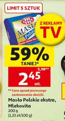 Masło Polskie ekstra Mlekovita promocja w Auchan