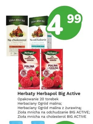 Herbata Herbaciany Ogród malina z żurawiną Herbapol promocja w Limonka