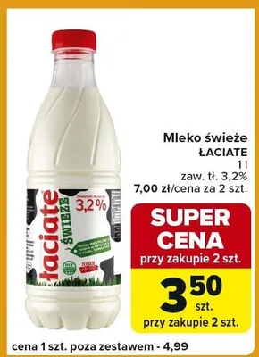 Mleko świeże Łaciate promocja w Carrefour Express