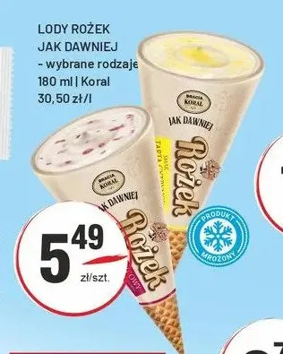Lody rożek Koral Jak Dawniej promocja w Sedal