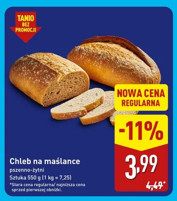 Chleb na maślance pszenno-żytni promocja w Aldi