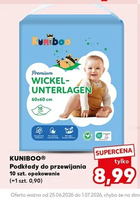 Podkłady do przewijania Kuniboo Premium Wickel-Unterlagen 10-pak promocja w Kaufland