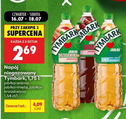 Napój niegazowany Tymbark jabłko-wiśnia promocja w Biedronka