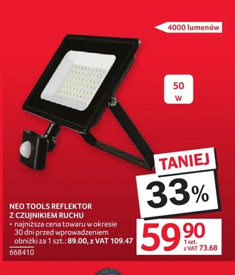 Reflektor z czujnikiem ruchu Neo Tools promocja w Selgros