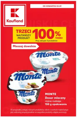 Deser mleczny Monte promocja w Kaufland
