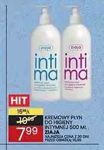 Kremowy płyn do higieny intymnej Ziaja Intima 500ml promocja w Wafelek