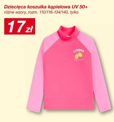 Dziecięca koszulka kąpielowa UV 50+ rozm. 110/116-134/140 promocja w KiK