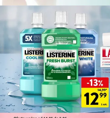 Płyn do płukania jamy ustnej Listerine promocja w Intermarche