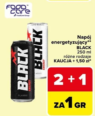 Napój energetyzujący Black różne rodzaje promocja w Carrefour
