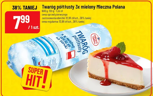 Twaróg półtłusty 3x mielony promocja w POLOmarket