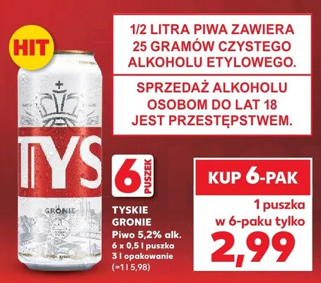Piwo 5,2% alk. promocja w Kaufland