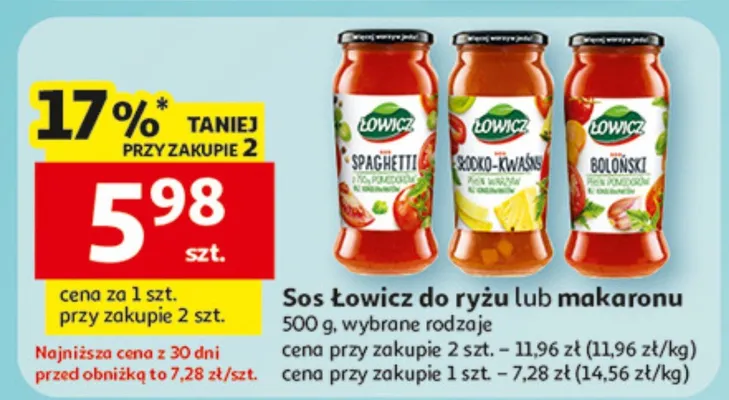 Sos do ryżu lub makaronu promocja w Auchan