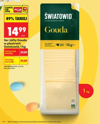 Ser żółty Gouda w plastrach promocja w Biedronka