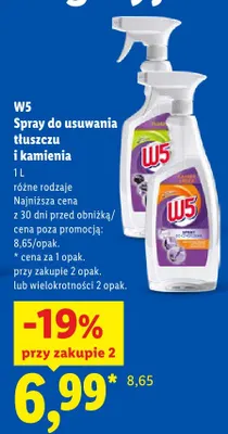 Spray do usuwania tłuszczu i kamienia W5 promocja w Lidl