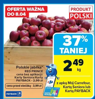 Jabłka polskie Red Prince promocja w Carrefour Market