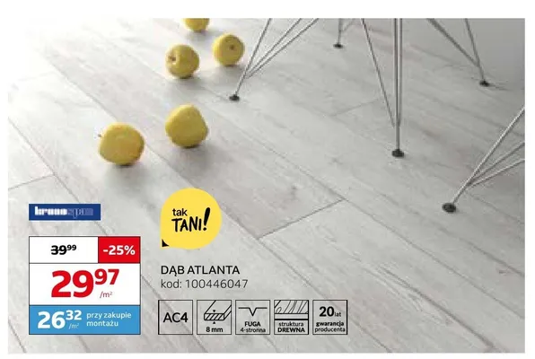 Panele podłogowe Kronospan Dąb Atlanta AC4 8 mm promocja w Komfort