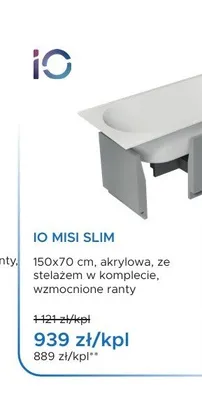 Wanna akrylowa IO Misi Slim promocja w Blu Salony Łazienek