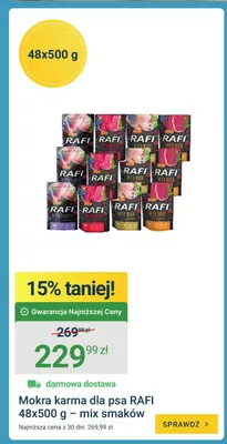 Mokra karma dla psa Rafi 48-pak 500 g - mix smaków promocja w ERLI