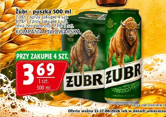 Piwo Żubr promocja w Prim Market