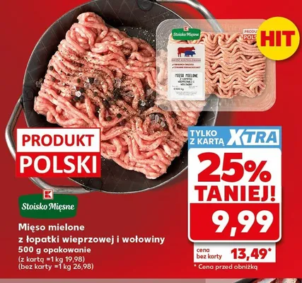 Mięso mielone z łopatki wieprzowej i wołowej Stoisko Mięsne promocja w Kaufland