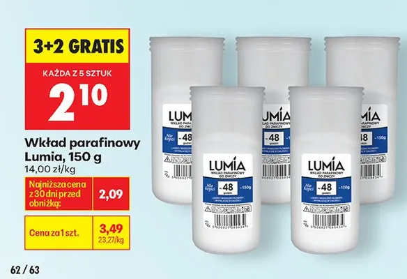 Wkład parafinowy Lumia promocja w Biedronka