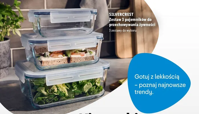 Zestaw 3 pojemników do przechowywania żywności promocja w Lidl