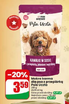 Mokra karma dla psa z przepiórką Psia Uczta Pan Mięsko promocja w Dino