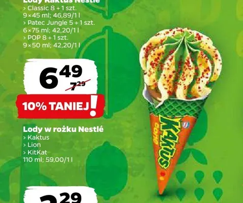 Lody w rożku KitKat Nestlé promocja w Netto