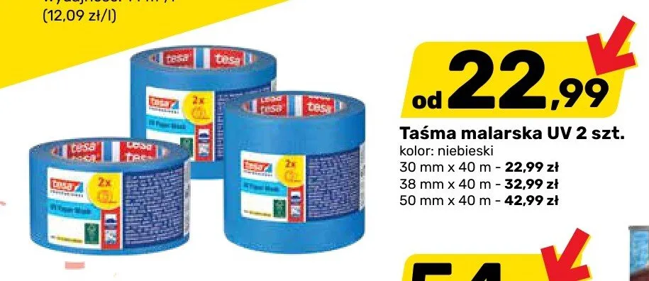 Taśma malarska UV 38mm x 40m promocja w Bricomarche