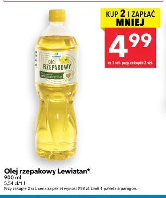 Olej rzepakowy Lewiatan promocja w LEWIATAN