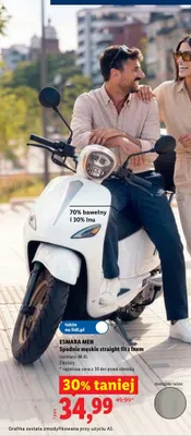 Spodnie męskie straight fit z lnem Esmara Men 70% bawełny i 30% lnu promocja w Lidl