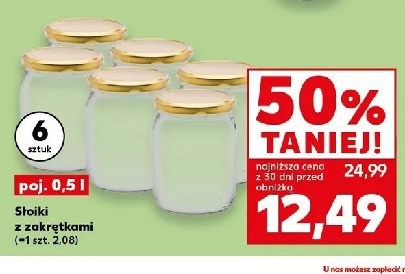 Słoiki z zakrętkami 6-pak 0,5 l promocja w Kaufland
