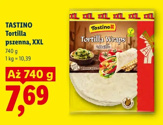 Tortilla pszenna Tastino XXL promocja w Lidl