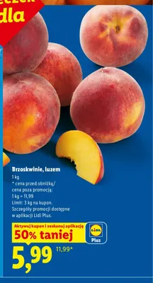 Brzoskwinie luzem promocja w Lidl