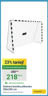 Stalowa bramka piłkarska 300x200cm promocja w ERLI